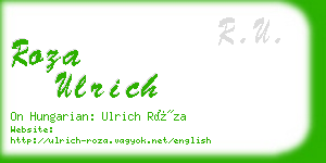roza ulrich business card